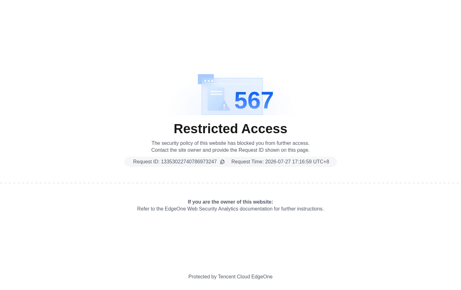 Access Restricted 页面快照